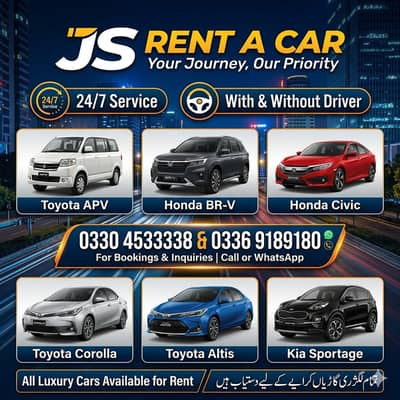 Rent a car Rawalpindi , BRV , V8 , Corolla , Civic, Prado, Revo, Jeep