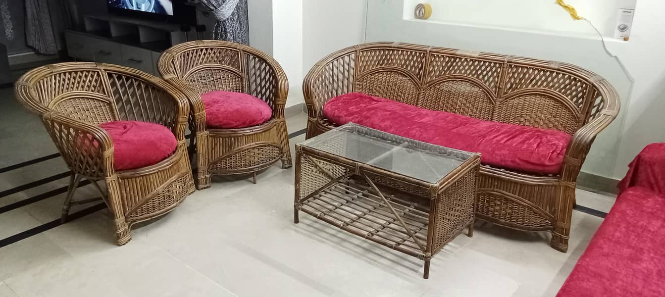 cane sofa set 3