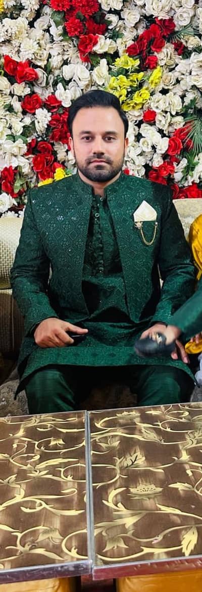 medium size green mehndi dress