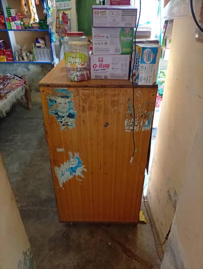 wooden & glass mix cash counter (shop show case)