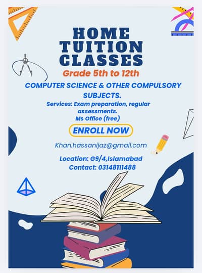 Home tuition classes available for computer science subjects