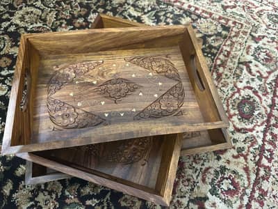 Beautiful handcrafted wooden tray