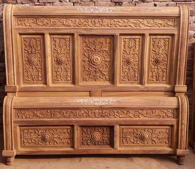 double bed/Chinioti bed/wooden bed/simple bed/sofa/almari/dining table