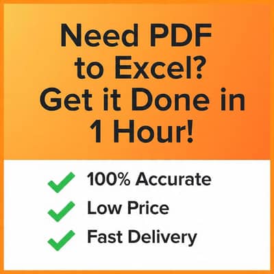 PDF to Excel Conversion in 1 Hour | Fast & Accurate | Rs 300