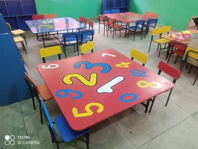 Student bench | chairs | School furniture | 8 chairs with 1 table