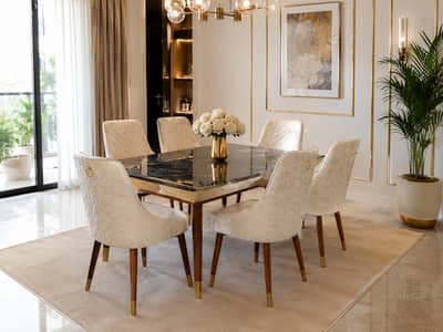 6 seater dining table/UV top table/restaurant dining set/cafe chairs