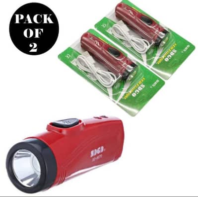 Pack Of 2 USB Rechargeable Flashlights parcel check before pay