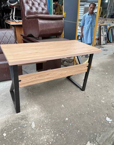 office table with metal frame
