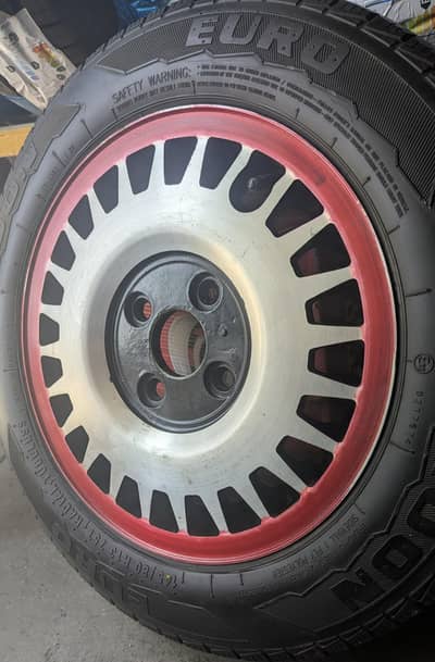 13 Inch Alloy Rims with Tyres | 145/80 R13 | Good Condition