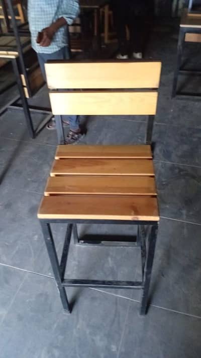 Modern Industrial Wooden Chair – Perfect for Cafés & Homes