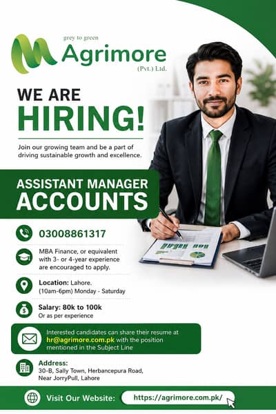 Hiring – Assistant Manager Accounts | Agrimore Pvt. Ltd.