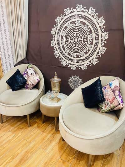 Elegant Chairs with Coffee Table