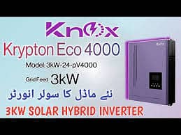 Knox Krypton Eco 4000 3kW Hybrid Solar Inverter