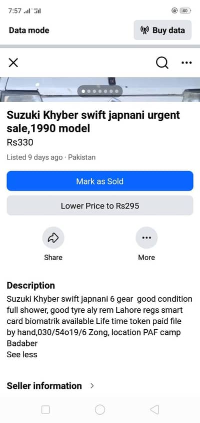 Khyber 1990 model contact 03015401916
