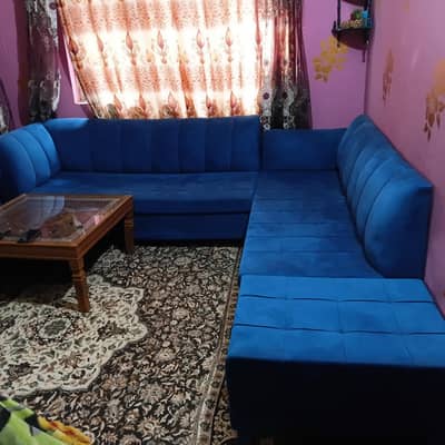 L shape sofa with table for sale