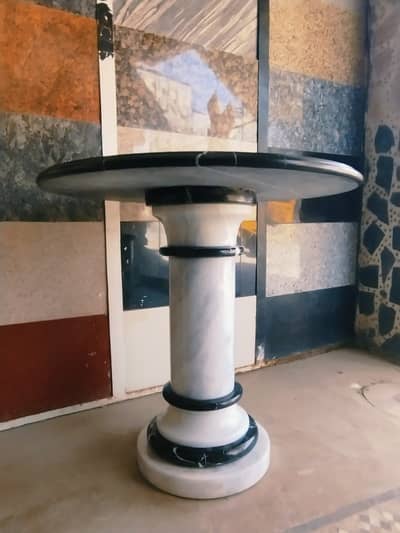 Title: Luxury Marble Table Set | Marble Center Table with 4 Stools |
