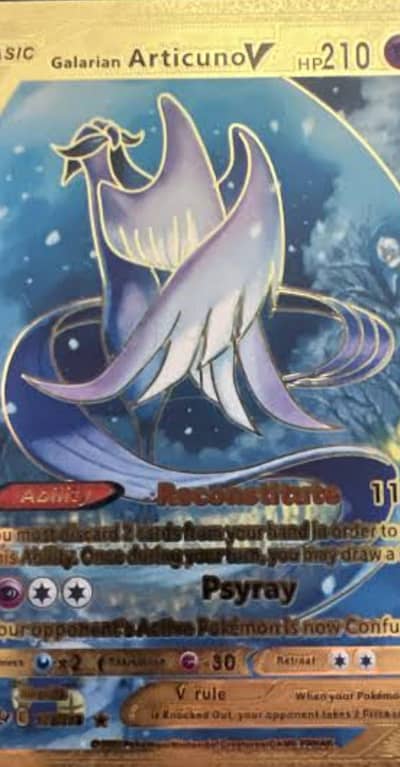 Pokémon golden metal card