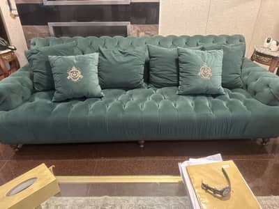 Green 3 seater sofa renaissanse home condition new