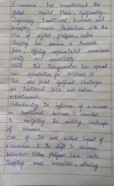 Handwritten Assignment & Notes Writing Services
