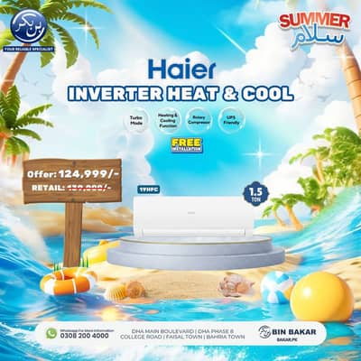 Haier 1.5 Ton Inverter AC (Heat & Cool) - Brand New 19HFC