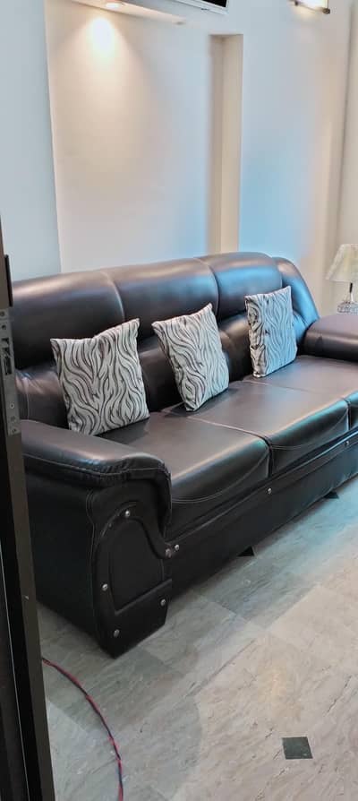 Dark Brown Leather  Sofa Set - 6 Seater Large - Excellent Condition