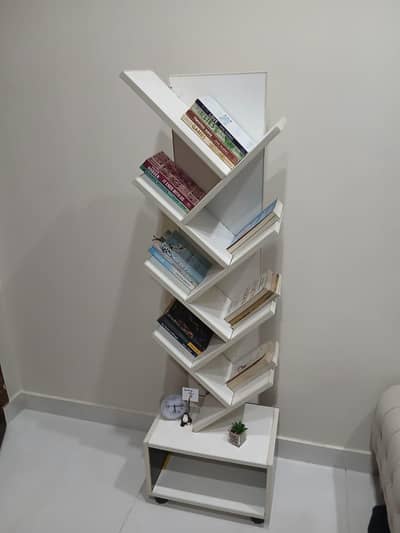 ​Modern Wooden Tree Bookshelf / Unique Geometric Book Rack