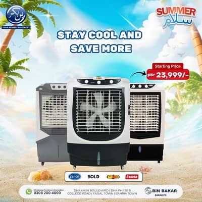 Brand New Room Air Coolers – Canon, Super Asia, i-Zone (Bin Bakar)