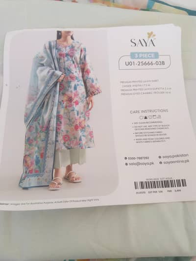 Saya Original Unstitched 3Piece Lawn Suit|Floral Print