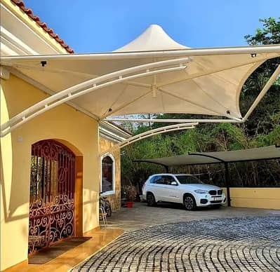 Wall mounted canopy / Car parking roof / Tensile pvc fabric shade