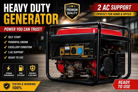 5500 KW Self Start Generator | 2 AC Support | Excellent Condition