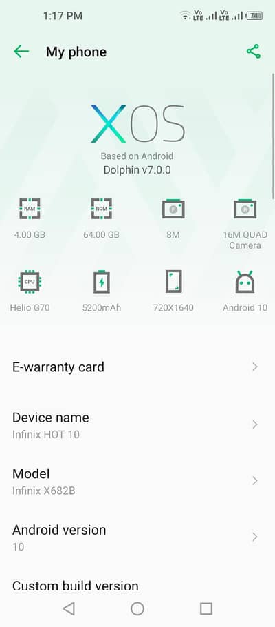 infinix hot 10 all OK . 4.64. . Pta ha