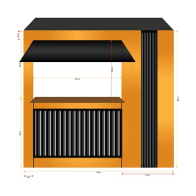 Metallic food stall for fast food, ice cream corner and juice corner.