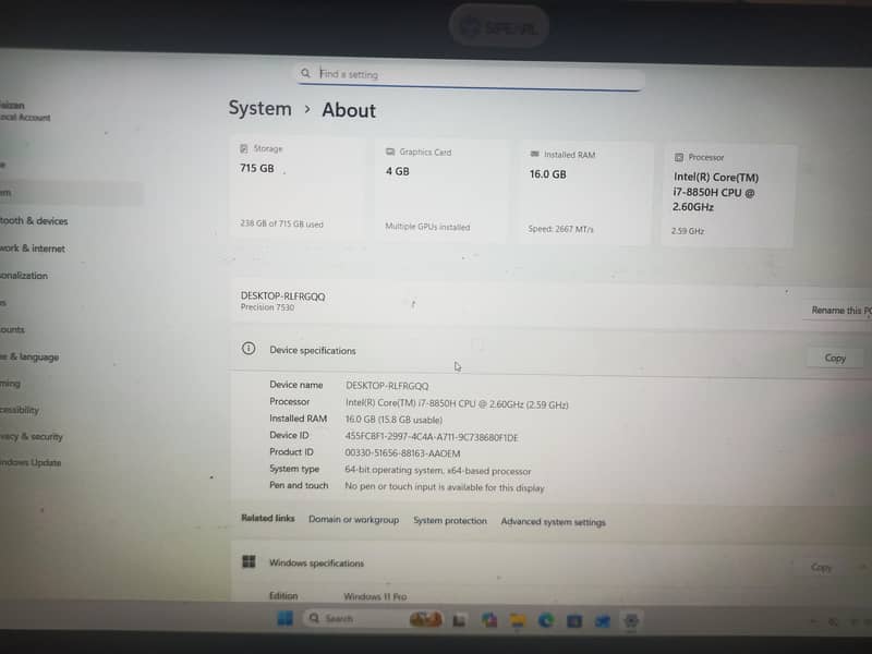 Dell Precision 7530 4