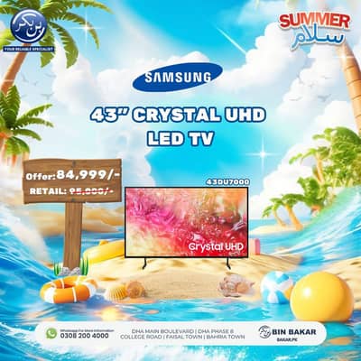 Samsung 43" Crystal UHD LED TV (43DU7000) - Brand New