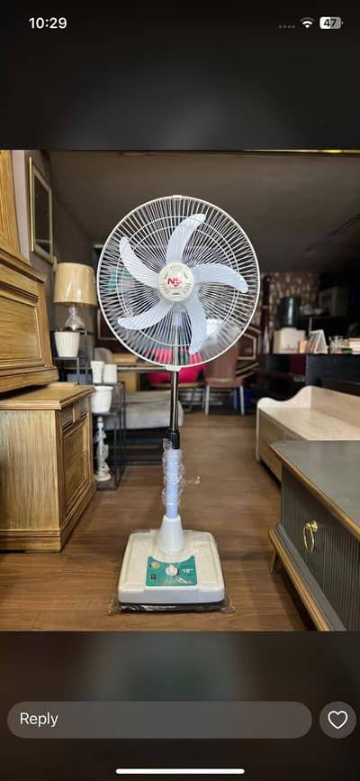 Rechargeable Fan 18” | 3Hr Backup | LED Light | Delivery All PK