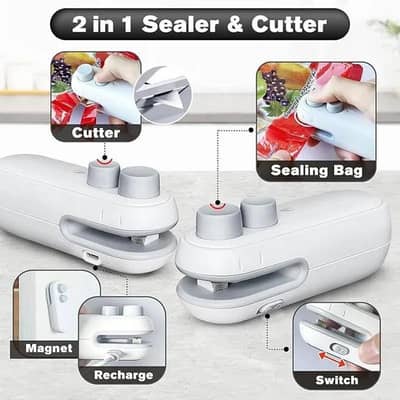 2-in-1 Sealer & Cutter Rechargeable Food Sealer