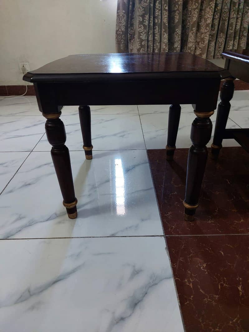 Centre Table Set – Solid Dark Sheesham Wood 2