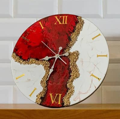 epoxy resin wall clock   size 21×21 inch h
