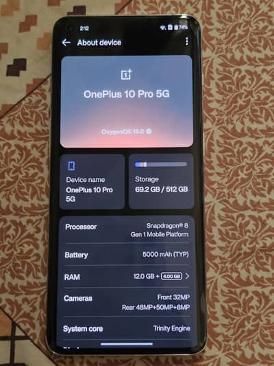 Oneplus 10 pro 5G 12/512 GB available for sale with box