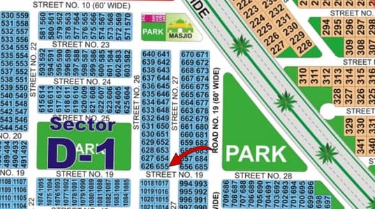 10 Marla Park Facing Plot