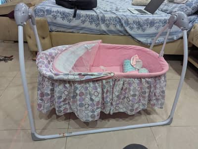 Bambies Baby Electric Foldable Bassinet Swing