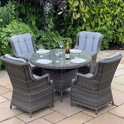 4 seater rattan dining set/UPVC Chair/restaurant furniture/lawn chair