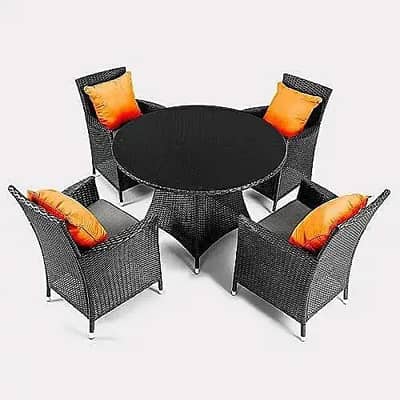 4 seat attan dining set/center table/caffee chair/restaurant furnitur