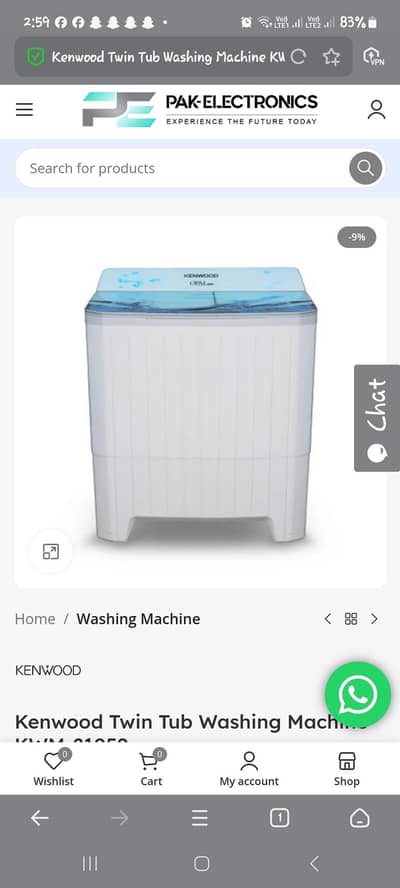 KENWOOD washing machine box pack
