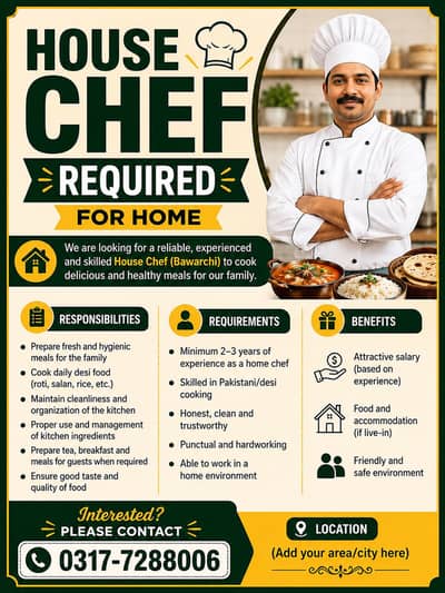 Chef  Required