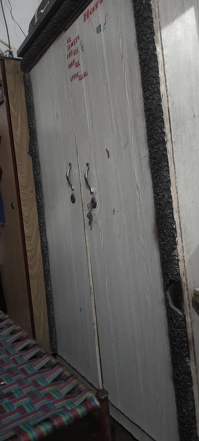 Wooden Wardrobe & Crockery Cabinet for Sale – Good Condition
