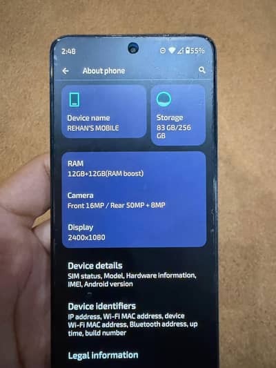 motrola moto g84 5g with box codition 10/8 non pta