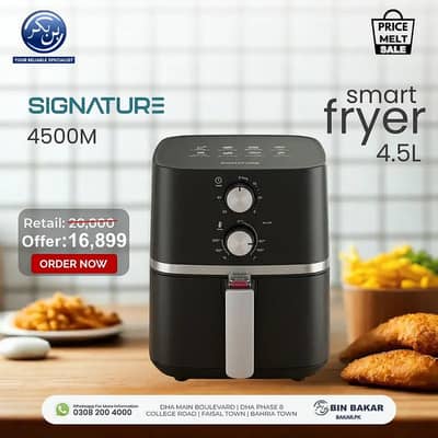 Signature Smart Air Fryer 4.5L - Model 4500M - Brand New
