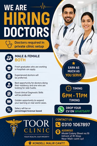 Doctors Required (Male & Female) | Evening Job | Urgent Hiring | Jobs