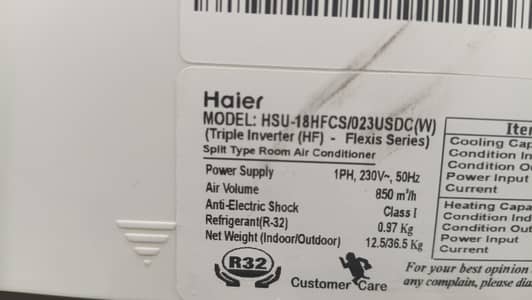 Haier 1.5 Ton inverter AC Heat & Cool available for urgent sale11